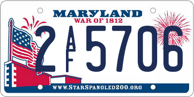 MD license plate 2AF5706