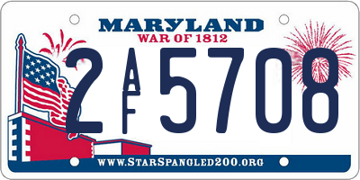 MD license plate 2AF5708