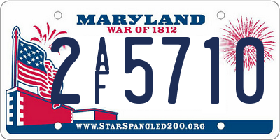 MD license plate 2AF5710