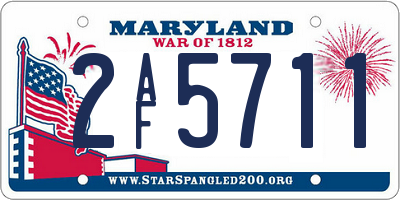 MD license plate 2AF5711