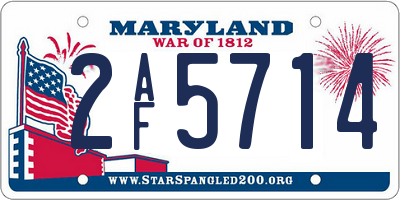 MD license plate 2AF5714