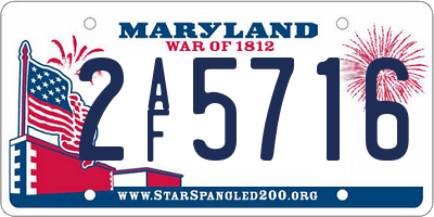 MD license plate 2AF5716