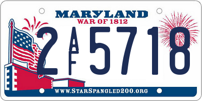 MD license plate 2AF5718