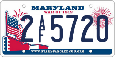 MD license plate 2AF5720