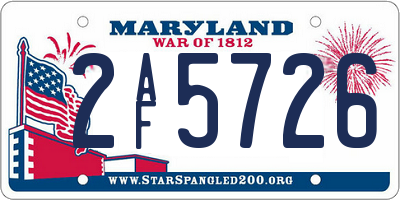 MD license plate 2AF5726