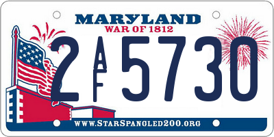 MD license plate 2AF5730