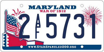 MD license plate 2AF5731