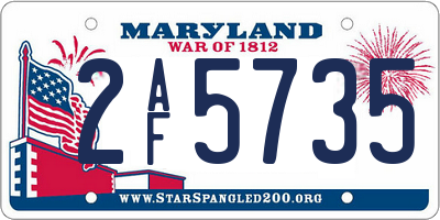 MD license plate 2AF5735