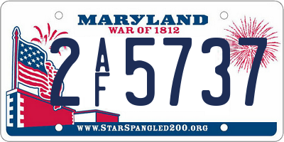 MD license plate 2AF5737