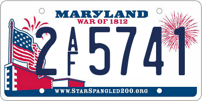MD license plate 2AF5741