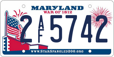 MD license plate 2AF5742