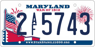 MD license plate 2AF5743