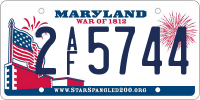 MD license plate 2AF5744