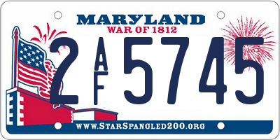 MD license plate 2AF5745