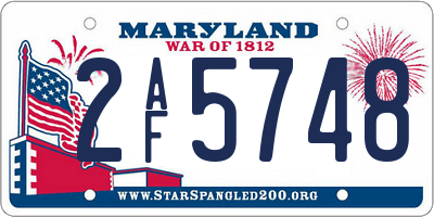 MD license plate 2AF5748