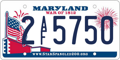 MD license plate 2AF5750