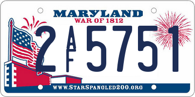 MD license plate 2AF5751