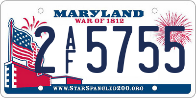 MD license plate 2AF5755