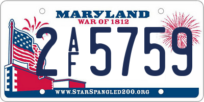 MD license plate 2AF5759