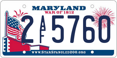 MD license plate 2AF5760