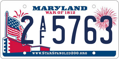 MD license plate 2AF5763