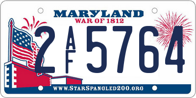 MD license plate 2AF5764