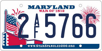 MD license plate 2AF5766