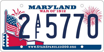 MD license plate 2AF5770