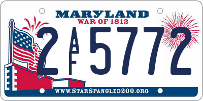 MD license plate 2AF5772