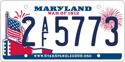 MD license plate 2AF5773