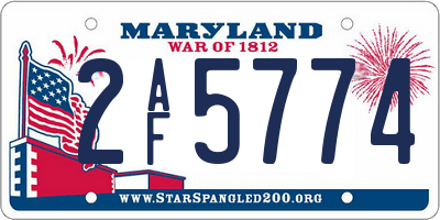 MD license plate 2AF5774