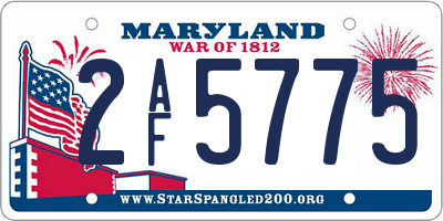MD license plate 2AF5775