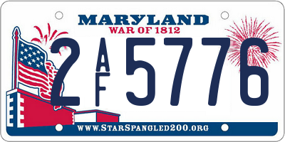 MD license plate 2AF5776