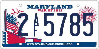 MD license plate 2AF5785
