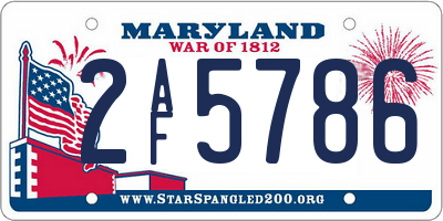 MD license plate 2AF5786