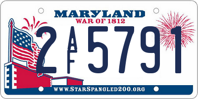 MD license plate 2AF5791