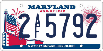 MD license plate 2AF5792