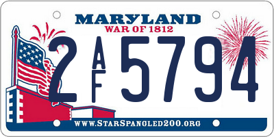 MD license plate 2AF5794