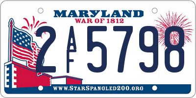 MD license plate 2AF5798
