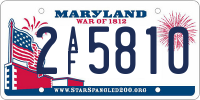 MD license plate 2AF5810