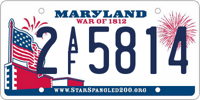 MD license plate 2AF5814