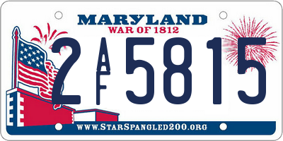 MD license plate 2AF5815