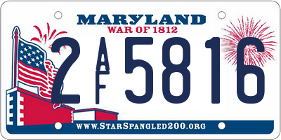 MD license plate 2AF5816
