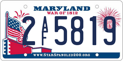 MD license plate 2AF5819