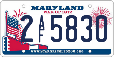 MD license plate 2AF5830