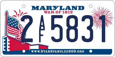 MD license plate 2AF5831
