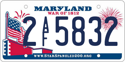 MD license plate 2AF5832