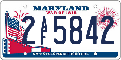 MD license plate 2AF5842