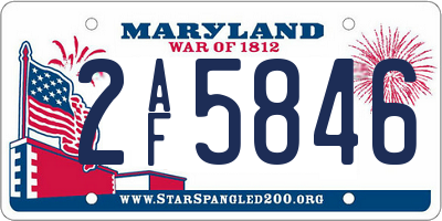 MD license plate 2AF5846