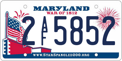 MD license plate 2AF5852